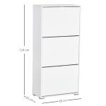 Armário de Sapatos Moderno Sapateira para Corredor Entrada com 6 Prateleiras de Armazenamento Espaço de Exibição 60x26x124cm Branco