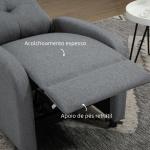 Poltrona Relax Reclinável até 155° Poltrona Reclinável Manual Estofado para Pessoas com Altura Inferior 195 cm 67x87x98 cm Cinza