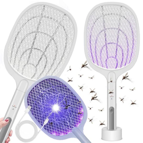 Raquete Anti - Insetos Recarregável UV (Branco)