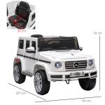 Carro Elétrico BENZ G500 Todo - o - Terreno com Bateria 12V Veículo Elétrico com Música Buzina Velocidade 3 - 5 km/h Branco