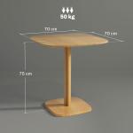 Mesa de Refeição de Madeira Quadrada para 4 Pessoas Base Quadrada para Espaços Pequenos 70x70x75 cm Madeira