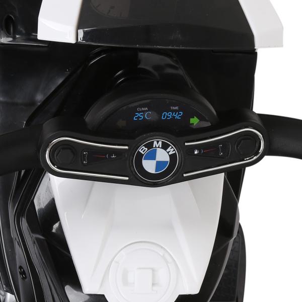 Mota BMW Infantil 6V Elétrica para Crianças 18 - 36 Meses com Faróis Música 2,5km/h Preto 66x37x44 cm