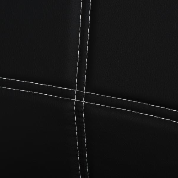 Conjunto de Refeição com Mesa Retangular de Vidro Temperado e 4 Cadeiras Estofadas em PU com Pés de Metal Preto