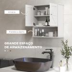 Armário de Parede para Casa de Banho Rústico com Compartimento Prateleira Ajustável 58x20x61,4 cm Branco
