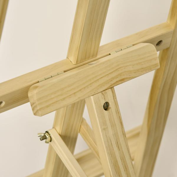 Cavalete de Desenho Estúdio Inclinável 90° com Suporte Tripé e Pincel 51,5x71,5x134,5cm Madeira Natural