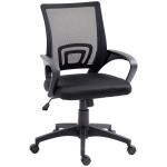 Cadeira de Escritório de Malha Giratória com Altura Ajustável Função Basculante e Apoio para os Braços 57x55x89 - 109 cm Preto