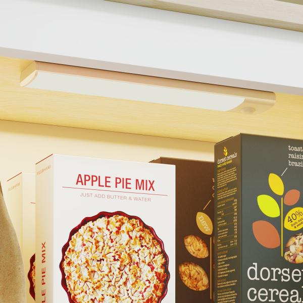 Armário de Cozinha com Luz LED Sensor de Movimento Móvel Auxiliar de Cozinha com Iluminação Regulável em 3 Cores 4 Portas e Prateleiras Ajustáveis 80x40x176,5 cm Branco