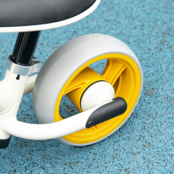 Bicicleta sem Pedais para Crianças de 18 - 48 Meses Bicicleta de Equilíbrio com Assento Ajustável em Altura 66,5x34x47 cm Branco