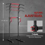 Barra de Elevações com Altura Ajustável Estação de Flexões Máquina de Elevações Multifuncional para Treino de Força 98x84x171 - 219 cm Preto