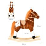 Cavalo Baloiço de Pelúcia para Crianças entre 3 - 6 Anos com Sons de Relincho 74x28x65 cm Marrom