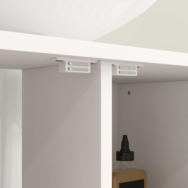 Móvel para Lavatório Pousar Móvel Casa de Banho com 2 Portas e Compartimento Aberto para Lavatório com ou sem Pedestral 80x40x60 cm Branco e Madeira