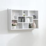 Estante de parede decorativa Conjunto de 8 estantes para CDs Estantes Flutuantes Cubos Modernos 85x14,5x47,5cm Carga 20kg Madeira