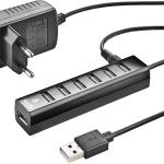 NGS Ihub7 Tiny Hub USB 2.0 - 7 Portas USB 2.0 - Adaptador de Corrente - Velocidade até 480Mbps