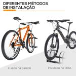 Estacionamento para 6 Bicicletas Suporte de Aço para Estacionar Bicicletas no Chão para Interior e Exterior 179x33x27 cm Preto