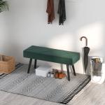 Banco de Pé de Cama Multifuncional e Moderno Banco de Dormitório com Pés de Aço e Assento Acolchoado 100x36x45 cm Verde