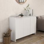 Móvel Aparador com 3 Portas Prateleiras Ajustáveis ​​e Suporte com Fecho Suave para Televisores 120x35x85 cm Branco