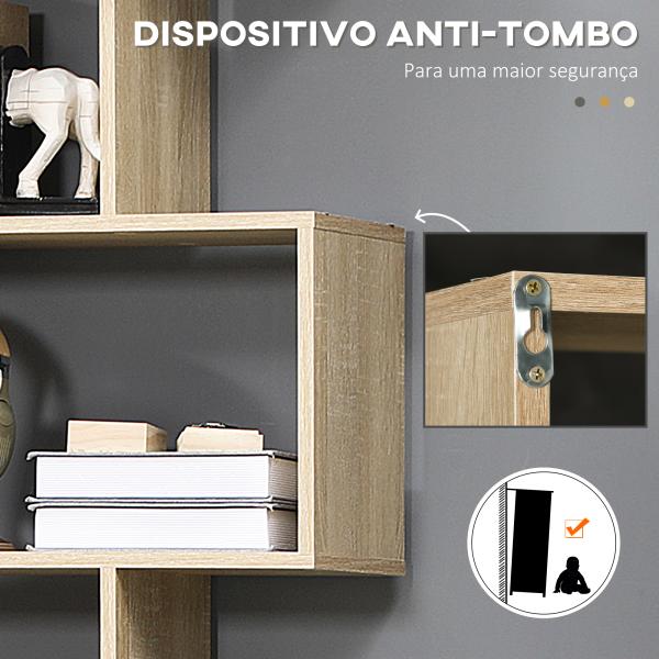 Estante para Livros Moderna Estante com 6 Prateleiras para Sala de Jantar Sala de Estar Estúdio 80x23x192 cm Madeira
