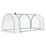 Estufa 200x100x80cm para Jardim Terraço Cultivo de Plantas Estufa com Estrutura de Aço Cobertura PVC Transparente