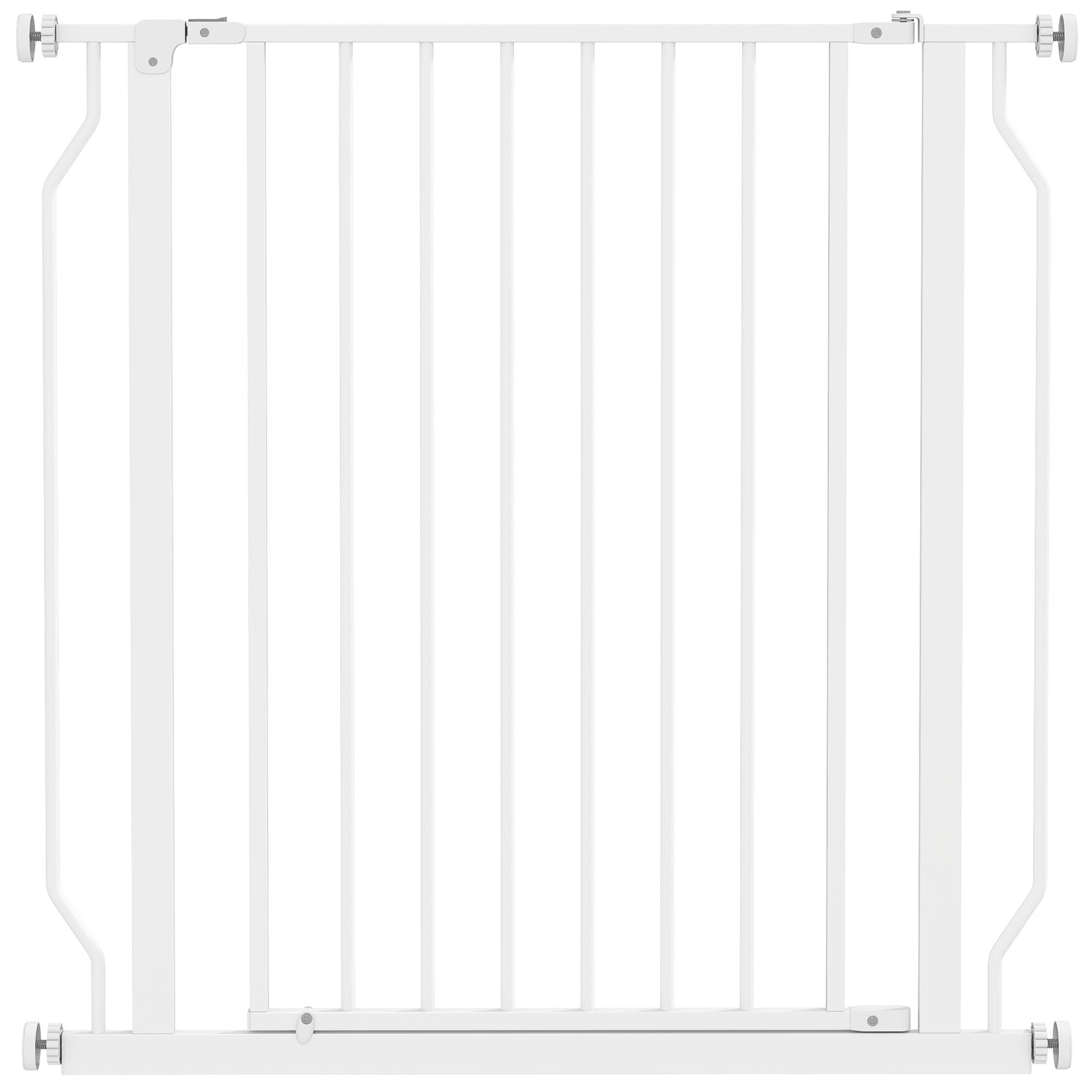 Barreira de Segurança para Cães 75 - 85 cm para Portas e Escadas, Dupla Direção, Duplo Bloqueio, Branco
