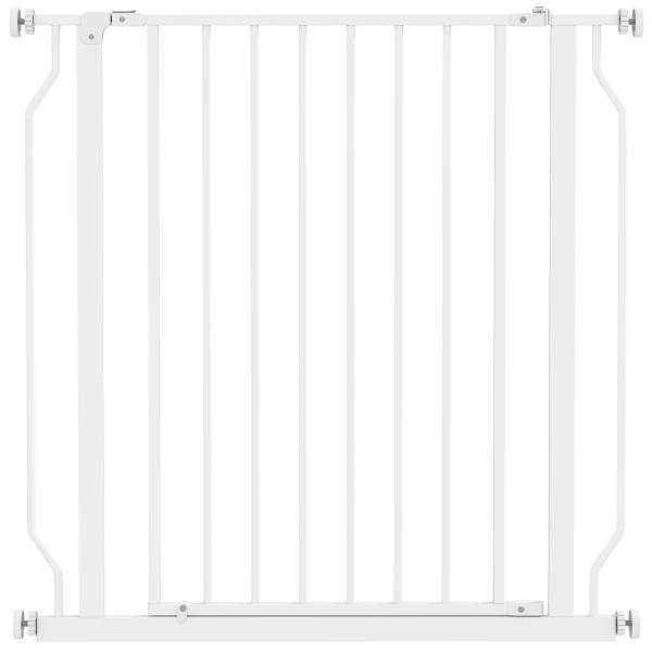 Barreira de Segurança para Cães 75 - 85 cm para Portas e Escadas, Dupla Direção, Duplo Bloqueio, Branco