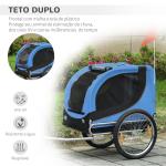 Reboque de Bicicleta para Cães Reboque de Bicicleta para Animais de Estimação com Bandeira Reflectores 130x73x90cm Azul