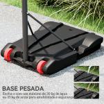 Tabela de Basquetebol para Exterior com Alvo de Dardos com Ajustável 210 - 247 cm Rodas Base Rellenável Preto