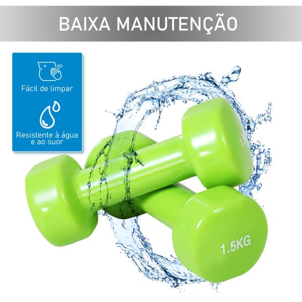 Jogo de 8 Halteres Hexagonais 4 Pares 2kg 1,5kg 1kg 0,5kg com Revestimento Pesos para Exercícios em Casa Academia Aço Multicolor