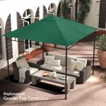 Toldo de Substituição de 3x3m para Pérgola de Jardim com 8 Orifícios de Drenagem e Ventilação Verde