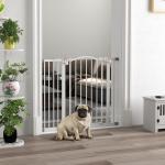 Barreira de Segurança para Cães com Largura Ajustável 74 - 94 cm e Extensão para Escadas e Portas Branco