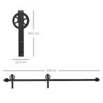 Kit de acessórios para porta de correr deslizante Conjunto de Trilhos de aço carbono 200x4x0.6cm