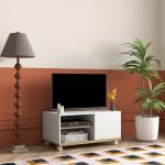 Móvel de TV Mesa de Sala de Estar Moderna de TV de 42 Polegadas com 4 Rodas 80x45x39,5 cm Branco