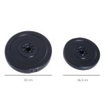 Conjunto de 4 discos de peso de 5 kg e 10 kg com orifício de Ø25 mm preto
