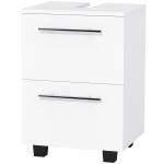 Móvel Sob Lavatório com Gaveta e Armário com Porta Corte em U para Lavatório sem Pedestal 41,5x35,5x59 cm Branco
