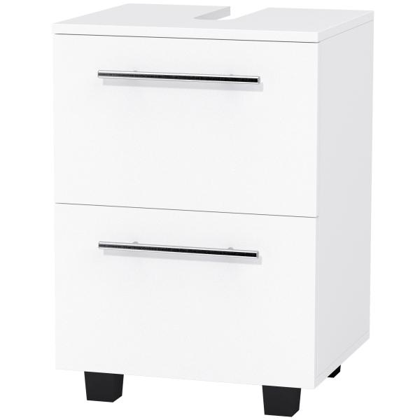 Móvel Sob Lavatório com Gaveta e Armário com Porta Corte em U para Lavatório sem Pedestal 41,5x35,5x59 cm Branco