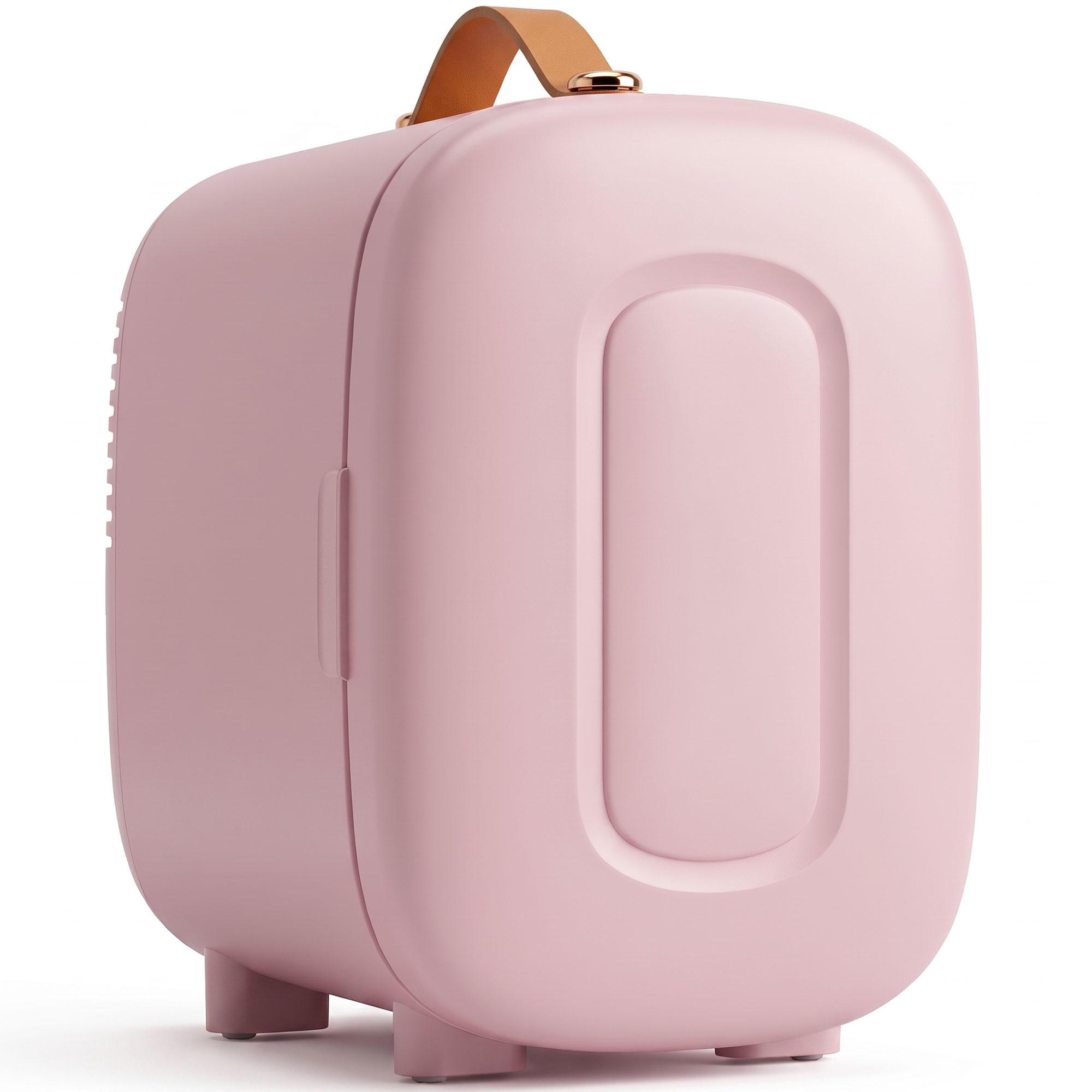Frigorífico Pequeno de Cosméticos 4L 9V/240V para Arrefecer e Aquecer Mini Frigorífico para Beleza 20,3x26,3x28 cm Rosa