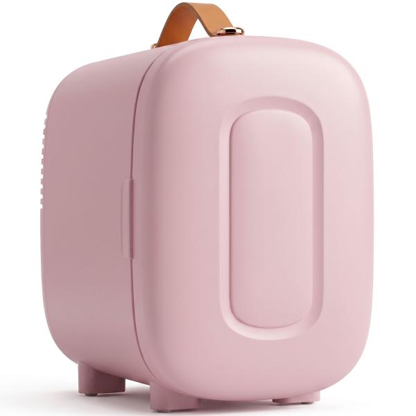 Frigorífico Pequeno de Cosméticos 4L 9V/240V para Arrefecer e Aquecer Mini Frigorífico para Beleza 20,3x26,3x28 cm Rosa