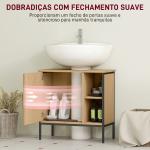 Móvel para Lavatório Pousar Móvel de Casa de Banho com Porta e Prateleira Ajustável para Lavatório com Pedestal 60x30x59,5 cm Madeira e Preto