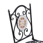 Conjunto de 2 Cadeiras Dobráveis de Jardim Cadeiras com Mosaico Carga Máxima 120 kg 50x40x94,5 cm Preto