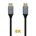 Cabo DisplayPort 1.4 AISENS Macho/Macho 8K 60 Hz 2 m Cinzento/Preto — Recondicionado