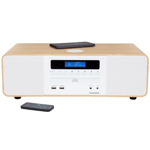 Micro Aparelhagem Thomson MIC201IBT CD/Radio/USB Bluetooth 50W Color Madeira e Branco — Recondicionado