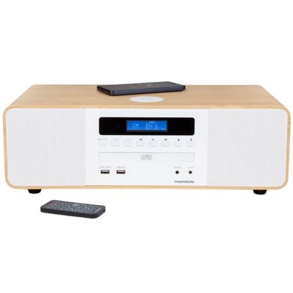 Micro Aparelhagem Thomson MIC201IBT CD/Radio/USB Bluetooth 50W Color Madeira e Branco — Recondicionado
