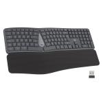 Teclado Sem Fios Ewent Ergonómico Recarregável QWERTY Português (PT) Preto