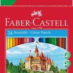 Lápis de Cor Hexagonais Faber - Castell Classic Colour Pack de 24 – Resistentes à Quebra – Cores Sortidas