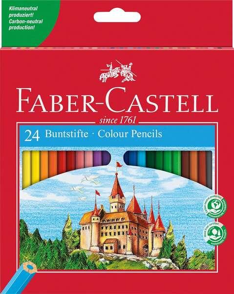 Lápis de Cor Hexagonais Faber - Castell Classic Colour Pack de 24 – Resistentes à Quebra – Cores Sortidas