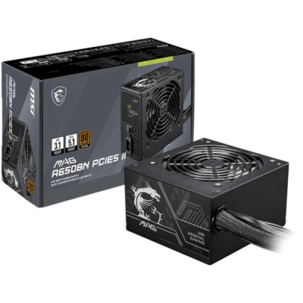 Fonte de Alimentação MSI MAG A650BN PCIE5 II 650 W ATX 80 PLUS Bronze Preta — Recondicionada