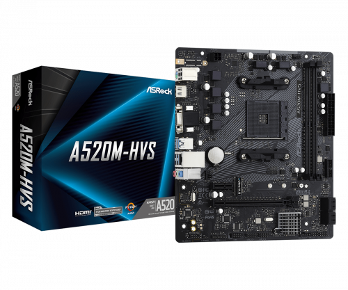 Motherboard ASROCK A520M - HVS AM4 Micro ATX — Recondicionada