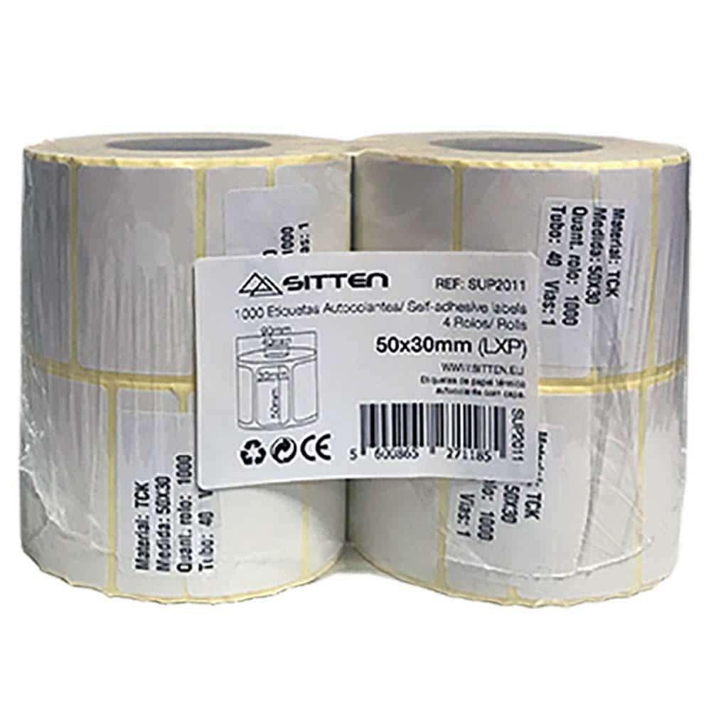Rolo de etiquetas autocolantes 4x Rolo 50x30mm x 1000 — Recondicionado