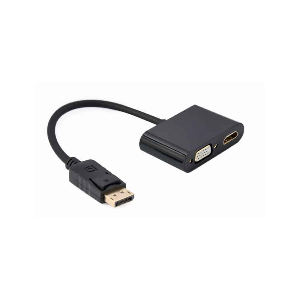 Adaptador Gembird DisplayPort Macho para VGA Fêmea e HDMI Fêmea Preto — Recondicionado