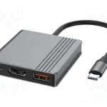 Adaptador Multiportas GEMBIRD USB - C 3 em 1 – USB - A HDMI 4K e USB - C PD 90 W