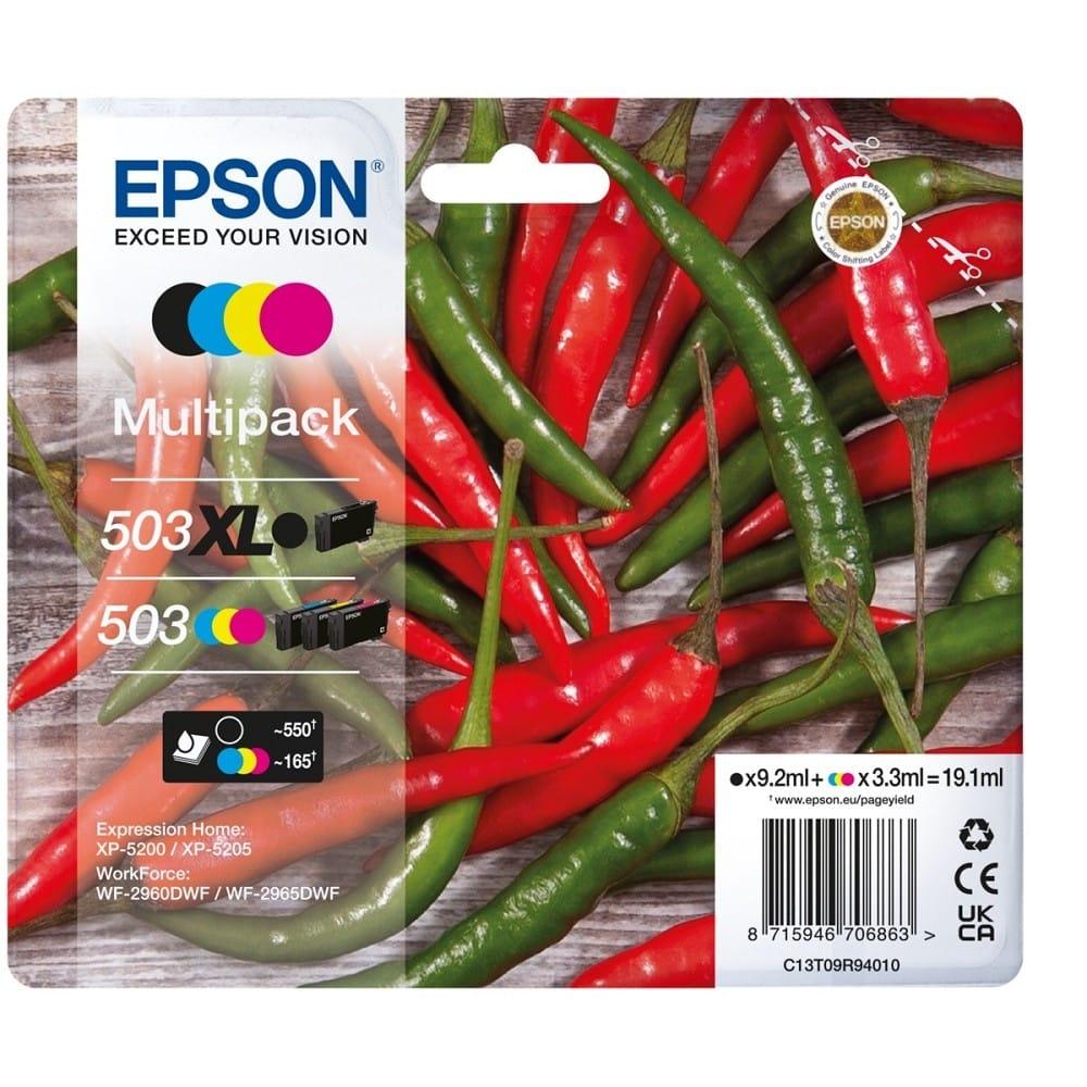 Tinteiro Original Epson Multipack 503XL Preto 503 Amarelo Azul Magenta — Recondicionado
